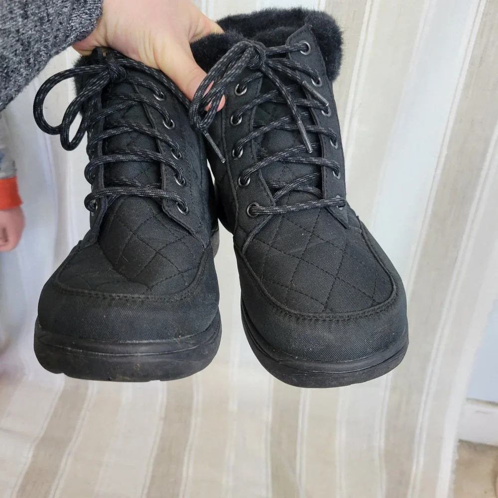 L.L. Bean‎ Nylon Quilted Insulated Commuter Snow Winter Boots Black Size 7.5